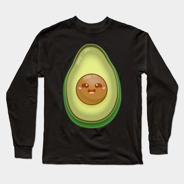 Cute Avocado Long Sleeve T-Shirt by OrangeMonkeyArt